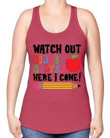 Watch Out Kindergarten 990# - kindergarten -Racerback Tank