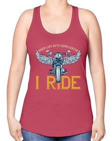 When life gets complicated 76# - motorcycle -Racerback Tank