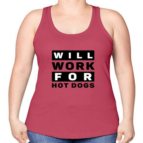 Will Work For Style 1# - dogs -Racerback Tank