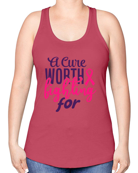 a cure worth fighting for Style 17# - breast cancer -Racerback Tank