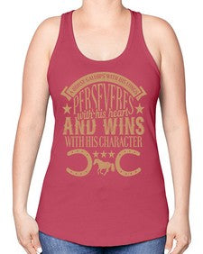 a horse gallop with his lungs perseveres with his heart - horse -Racerback Tank