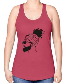 beardman 44# - black boys or men -Racerback Tank