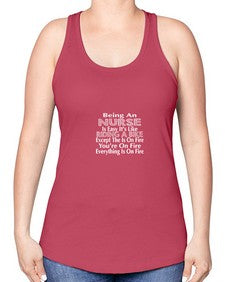 being an nurse is easy its like 611# - nurse -Racerback Tank