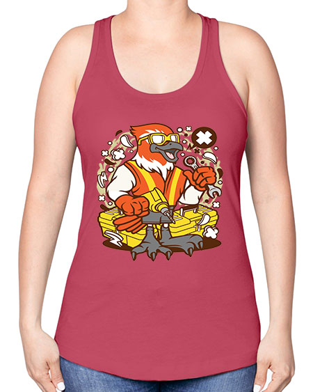 bird mechanic worker 21# - birds -Racerback Tank