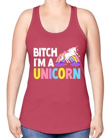 bitch im a unicorn 61# - unicorn -Racerback Tank