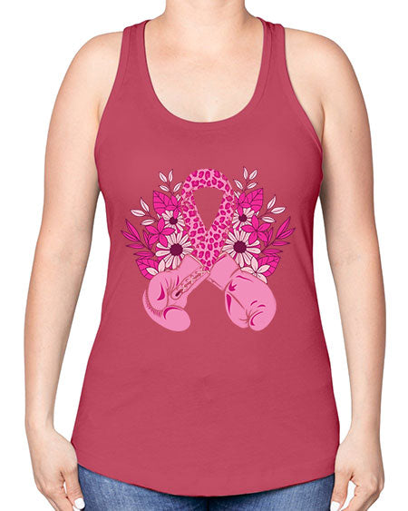 boxing gloves breast cancer - breast cancer -Racerback Tank