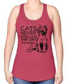 cats never strike a pose that isnt photogenic - cats -Racerback Tank