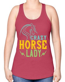 crazy horse lady Style 10# - horse -Racerback Tank