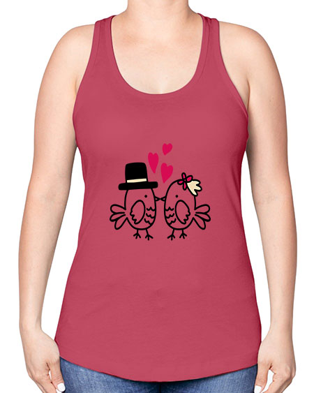 cute little birds 29# - birds -Racerback Tank