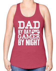 dad by day gamer by night 68# - video games -Racerback Tank