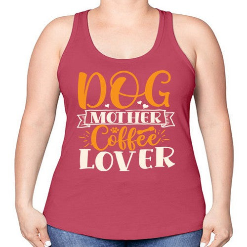 dog mother coffee lover 87# - dogs -Racerback Tank