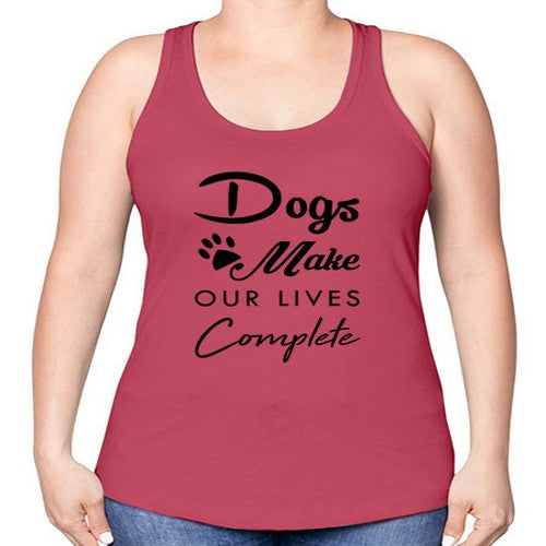 dogs make our lives 133# - dogs -Racerback Tank