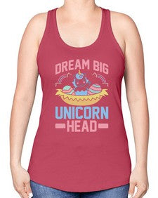 dream big unicorn head 98# - unicorn -Racerback Tank