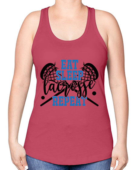 eat sleep lacrosse repeat 15# - lacrosse -Racerback Tank