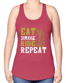eat sleep ride repeat Style 7# - horse -Racerback Tank