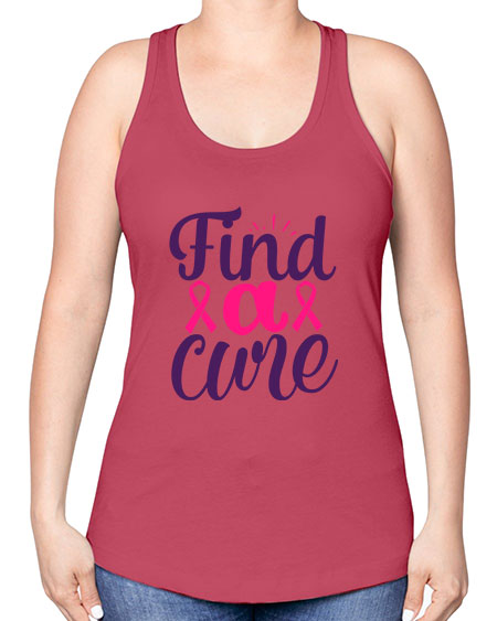 find a cure Style 12# - breast cancer -Racerback Tank