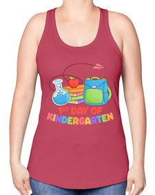 first day of Kindergarten 103# - kindergarten -Racerback Tank