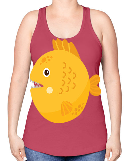 fish 55# - shark-fish -Racerback Tank