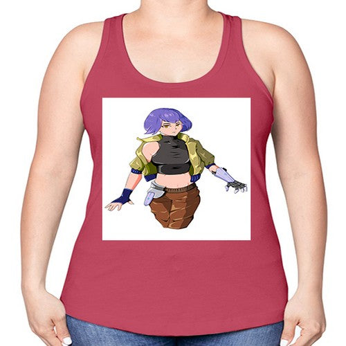 girl with gauntlet169# - anime -Racerback Tank