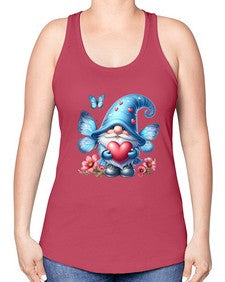 gnome with butterfly 01# - gnome -Racerback Tank