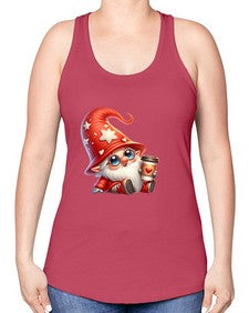 gnome with butterfly 04# - gnome -Racerback Tank