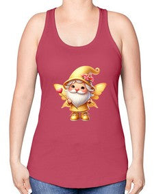gnome with butterfly 05# - gnome -Racerback Tank