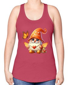 gnome with butterfly 06# - gnome -Racerback Tank