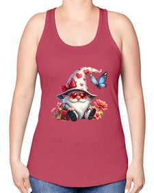 gnome with butterfly 13# - gnome -Racerback Tank