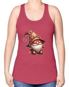 gnome with butterfly 15# - gnome -Racerback Tank
