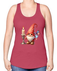 gnome with butterfly 16# - gnome -Racerback Tank
