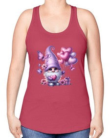 gnome with butterfly 19# - gnome -Racerback Tank