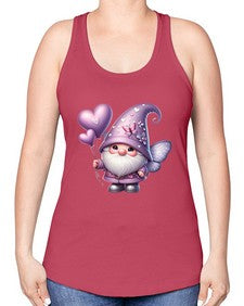 gnome with butterfly 25# - gnome -Racerback Tank
