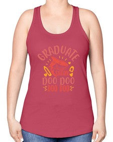 graduate shark doo doo doo doo 221# - graduation -Racerback Tank