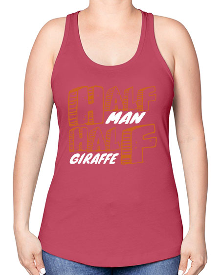 half man half giraffe - giraffee -Racerback Tank