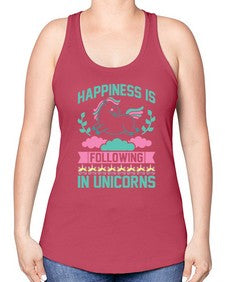 happiness is following in unicorns 166# - unicorn -Racerback Tank