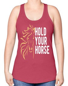 hold your horse Style 5# - horse -Racerback Tank