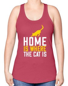 home is where the cat is Style 49# - cats -Racerback Tank