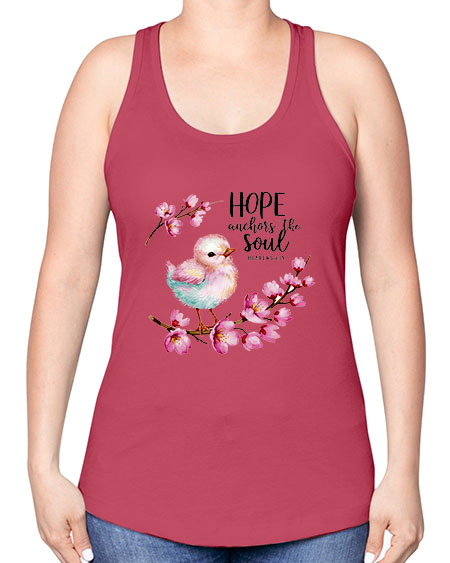 hope anchors the soul 41# - birds -Racerback Tank