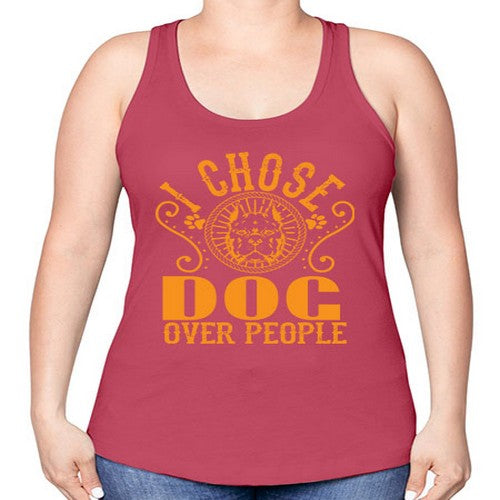 i chose dog over peole 160# - dogs -Racerback Tank