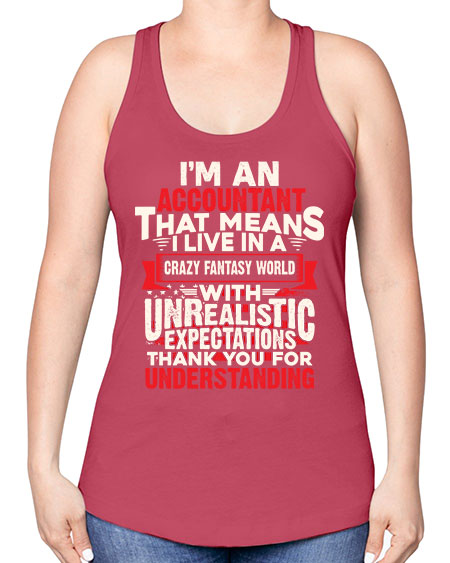im an accountant 977# - accountant -Racerback Tank