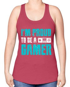 im proud to be a gamer 121# - video games -Racerback Tank