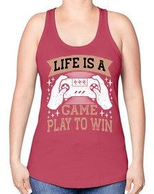 is a game play to win 28# - video games -Racerback Tank