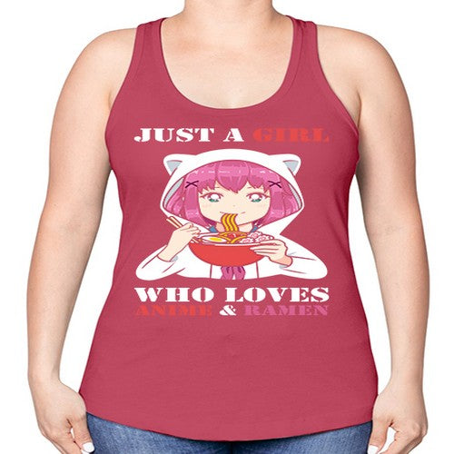 just a girl who loves anime and ramen258# - anime -Racerback Tank
