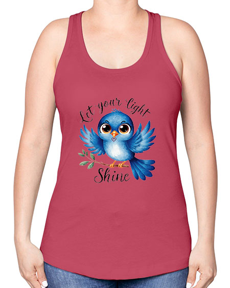 let your light shine 61# - birds -Racerback Tank