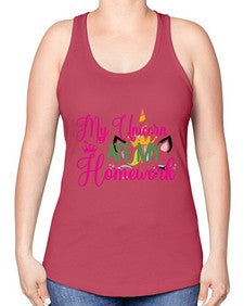 my unicorn ate my homework 319# - unicorn -Racerback Tank