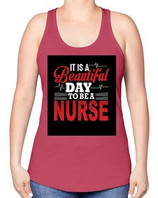 nurse with backround 1225# - nurse -Racerback Tank