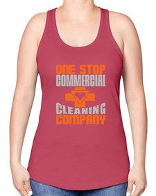 one stop commercial cleaning company Style 332# - cleaner -Racerback Tank