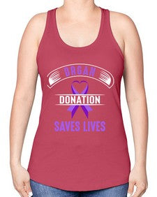 organ donation saves lives 202# - alzheimers -Racerback Tank