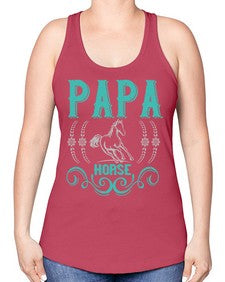 papa horse Style 26# - horse -Racerback Tank