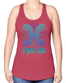 pisces Zodiac 381# - pisces -Racerback Tank